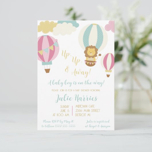 Lasse sie fliegen! Ein kleiner Junge ist unterwegs Einladung (Stehend Vorderseite)