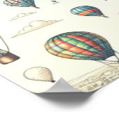 Lasse sie fliegen! Whimsical Hot Air Ballons Poster (Ecke)