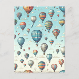 Lasse sie fliegen! Whimsical Hot Air Ballons Postkarte