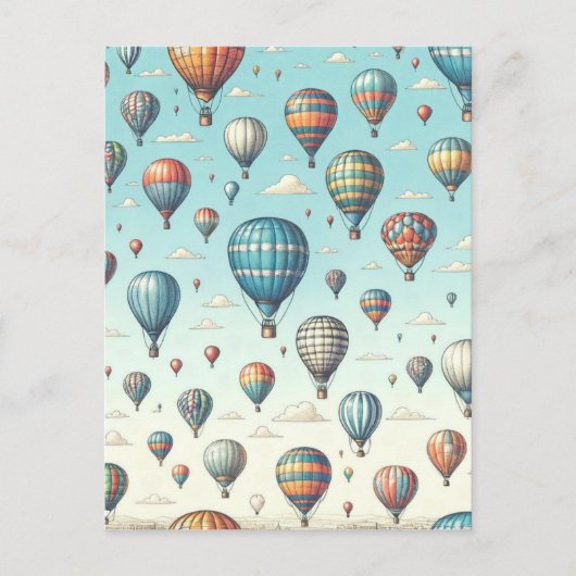 Lasse sie fliegen! Whimsical Hot Air Ballons Postkarte (Vorderseite)