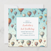 Lasse sie fliegen! Whimsical Hot Air Ballons Save The Date (Vorderseite)