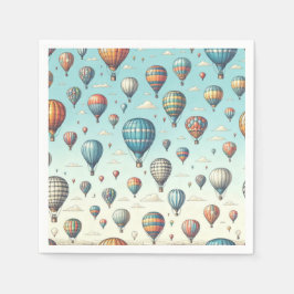 Lasse sie fliegen! Whimsical Hot Air Ballons Serviette