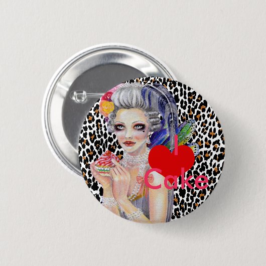 Lasse sie Kuchen essen Button (Vorne & Hinten)