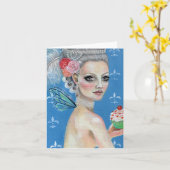 Lasse sie Kuchen essen Karte (Gelbe Blume)