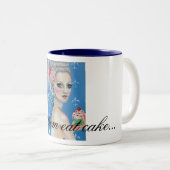 Lasse sie Kuchen essen Zweifarbige Tasse (VorderseiteRechts)