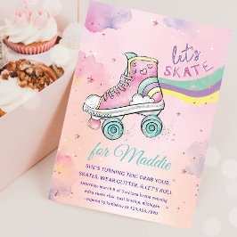 Lasse Skate l Roller Skaten Party Girl Birthday Einladung