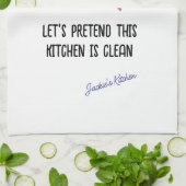 Lasse so, als sei diese Küche sauber Geschirrtuch (Gefaltet)
