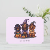 Lasse Spooky Dackel Hunde Halloween Einladung (Stehend Vorderseite)