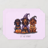 Lasse Spooky Dackel Hunde Halloween Einladung (Vorne/Hinten)