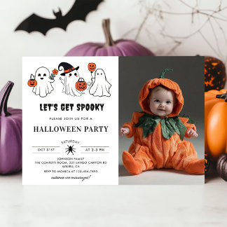 Lasse Spooky Ghost Halloween-Party Foto Einladung