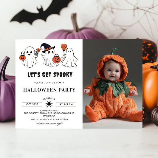 Lasse Spooky Ghost Halloween-Party Foto Einladung