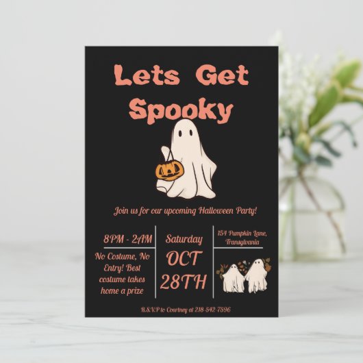 Lasse, Spooky zu werden! Einladung (Stehend Vorderseite)