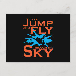 Lasse Sprung und Fly Skydiver Skydiving Postkarte