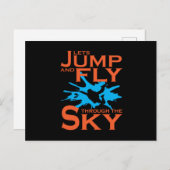 Lasse Sprung und Fly Skydiver Skydiving Postkarte (Vorne/Hinten)