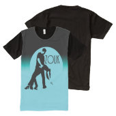 lasse Tanzzouk - Blauer Mond T-Shirt Mit Bedruckbarer Vorderseite (Vorder- und Rückseite)