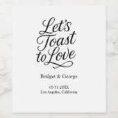 lasse Toast zu Liebe Typografie - Eleganter Charme Weinetikett (Einzelnes Label)