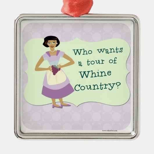 Lasse Tour Whine Country! Silbernes Ornament (Vorne)