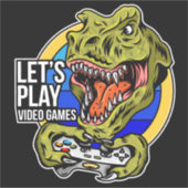 Lasse Videospiele spielen Dinosaurier Sticker (Vorderseite)