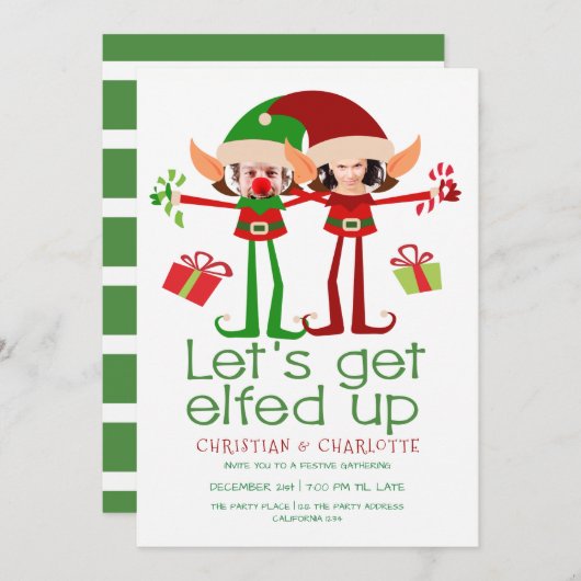 Lasse Weihnachts-Party Personalisiert erledigen Einladung (Vorne/Hinten)