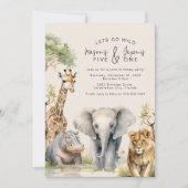 Lasse Wild Joint Animal Birthday Einladung (Vorderseite)