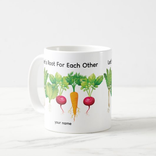Lasse Wurzeln für andere Gemüseliebhaber Kaffeetasse (Vorderseite Links)
