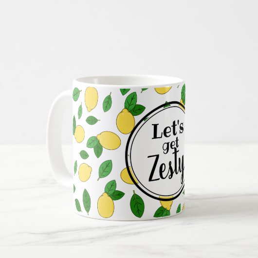 Lasse Zesty Funny Zitat Zitronen Clip Art Muster e Kaffeetasse (Vorderseite Links)