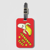 Lasse zu Bananen! Leuchtend Rot Gepäckanhänger (Vorderseite Vertikal)