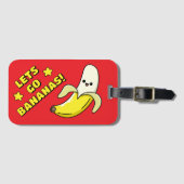 Lasse zu Bananen! Leuchtend Rot Gepäckanhänger (Vorderseite (Horizontal))