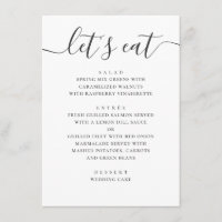 Lasse zu essen. Moderne Hochzeitsschrift in Schwar