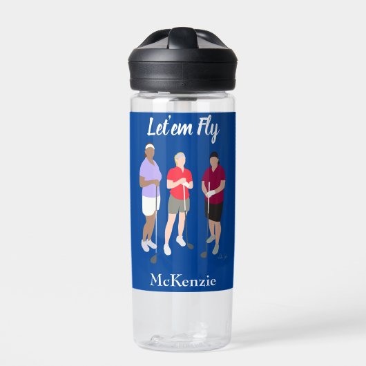 Lass'em Fly Blue Women's Trinkflasche (Vorderseite)