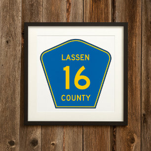 Lassen County Straßenschild Poster