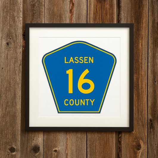 Lassen County Straßenschild Poster