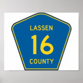 Lassen Landkreis Road Sign Poster (Vorne)