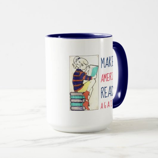 Lassen Sie Amerika Bildungs-Weiß u. Blau wieder Tasse (VorderseiteRechts)