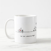 "Lassen Sie das Abenteuer Tasse durch Herzen und (Links)