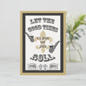 Lassen Sie das gute Zeit-RollenAbschluss-Party Einladung (Stehend Vorderseite)