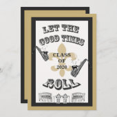 Lassen Sie das gute Zeit-RollenAbschluss-Party Einladung (Vorne/Hinten)