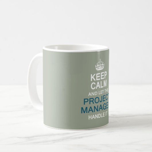 Lassen Sie den Projektleiter es behandeln Kaffeetasse (Vorderseite Links)