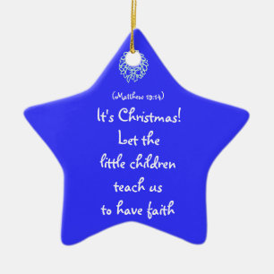 LASSEN SIE DIE KLEINEN KINDER, PERSONALISIERT KERAMIK ORNAMENT