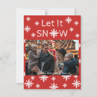 Lassen Sie die Weihnachtskarte schnee Feiertagskarte