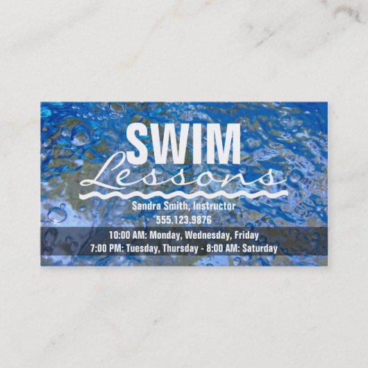 Lassen Sie ein Spritzen-funkelndes blaues Wasser Visitenkarte (Vorderseite)