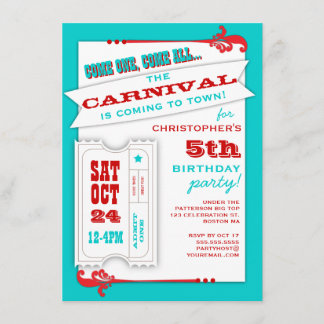 Lassen Sie eine Karnevals-Geburtstags-Party Einladung