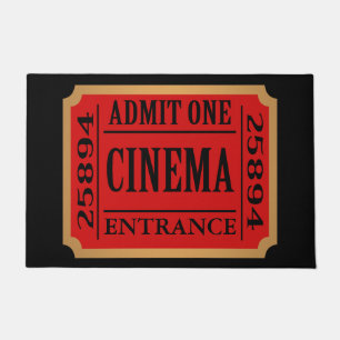 Lassen Sie eine Vintage Kino-Karte zu Fußmatte