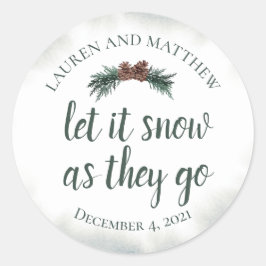 Lassen Sie es beim Hochzeitsfahren ausklingen und Runder Aufkleber