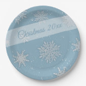Lassen Sie es die Blue Paper-Teller schneien Pappteller (Vorderseite)