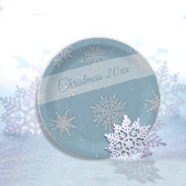 Lassen Sie es die Blue Paper-Teller schneien Pappteller