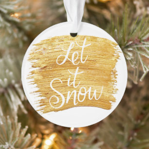 Lassen Sie es in Imitate Schnee in Gold Paint Indi Ornament