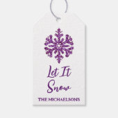Lassen Sie es Lila schneeflattern Geschenkanhänger (Vorderseite)