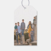 Lassen Sie es Lila schneeflattern Geschenkanhänger (Rückseite)