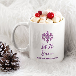 Lassen Sie es Lila schneeflattern Kaffeetasse